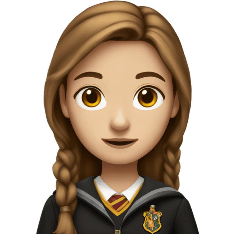 hogwarts uniform brown-haired girl emoji