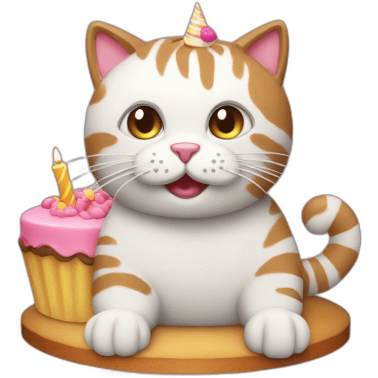 birthday cat cake emoji