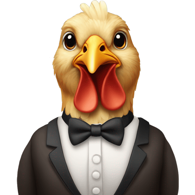 chicken with bowtie emoji