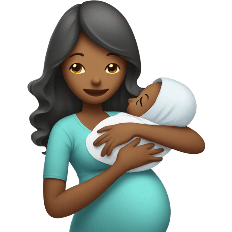 Pregnant Woman Holding A Newborn Baby emoji