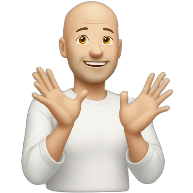 Bald Man claping your hands emoji