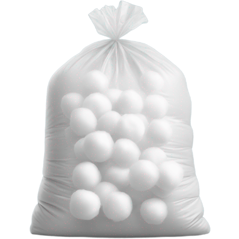  plastic bag of cotton balls no face, realistic emoji