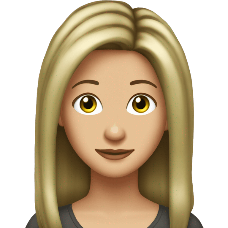 Rachel Green friends with hair highlights and light green eyes emoji