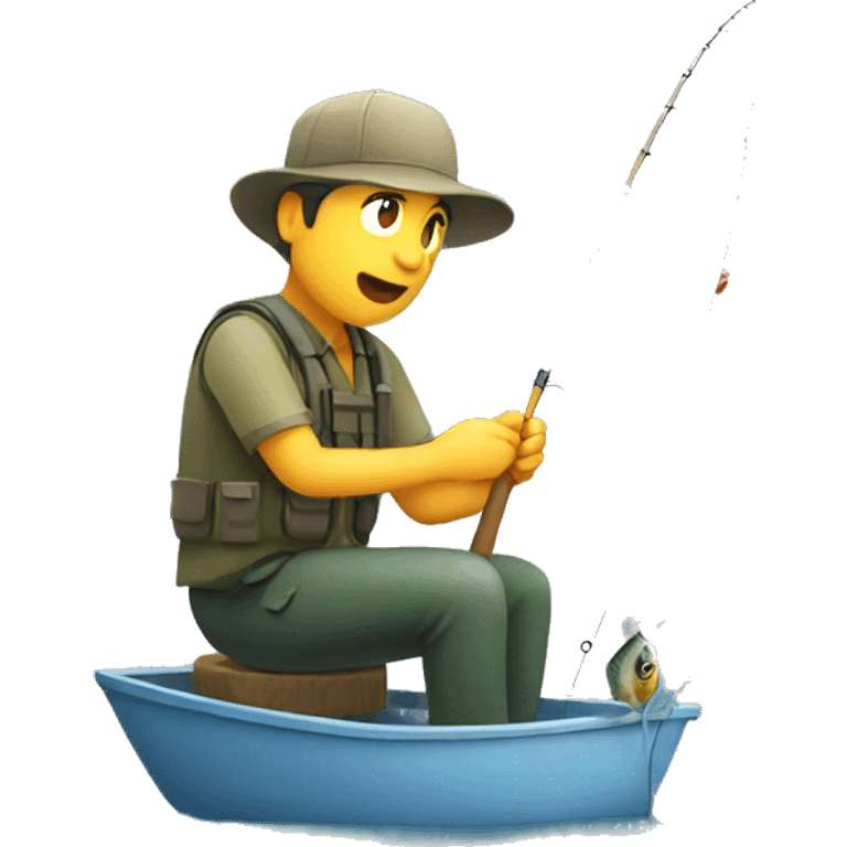 A person fishing for carp emoji