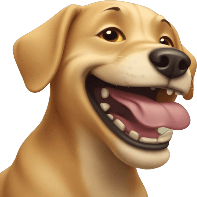 Dog laughing emoji