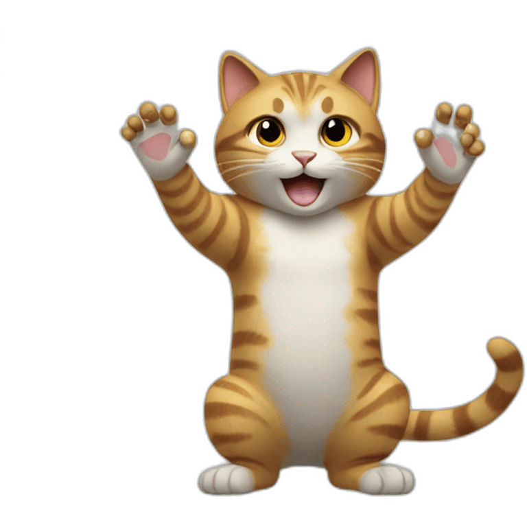 Cat doing high five emoji