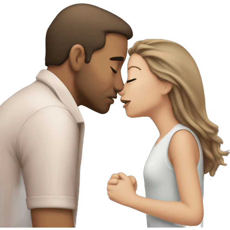 Guy kissing girl emoji