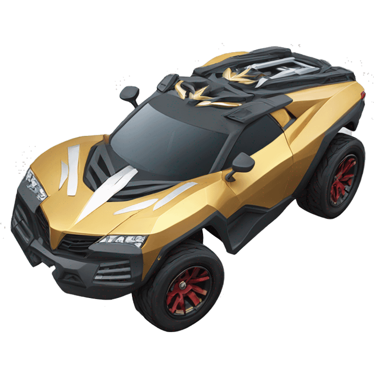 Side view Wonder woman’s offroad capable long-travel suspension 4x4 hypercar  emoji