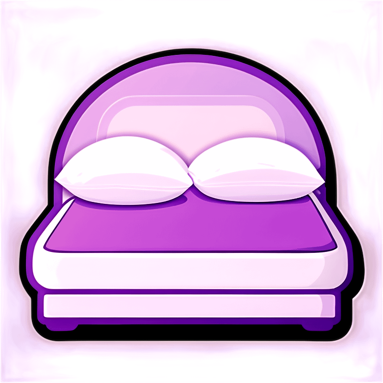 Lilac bed with white pillows  emoji