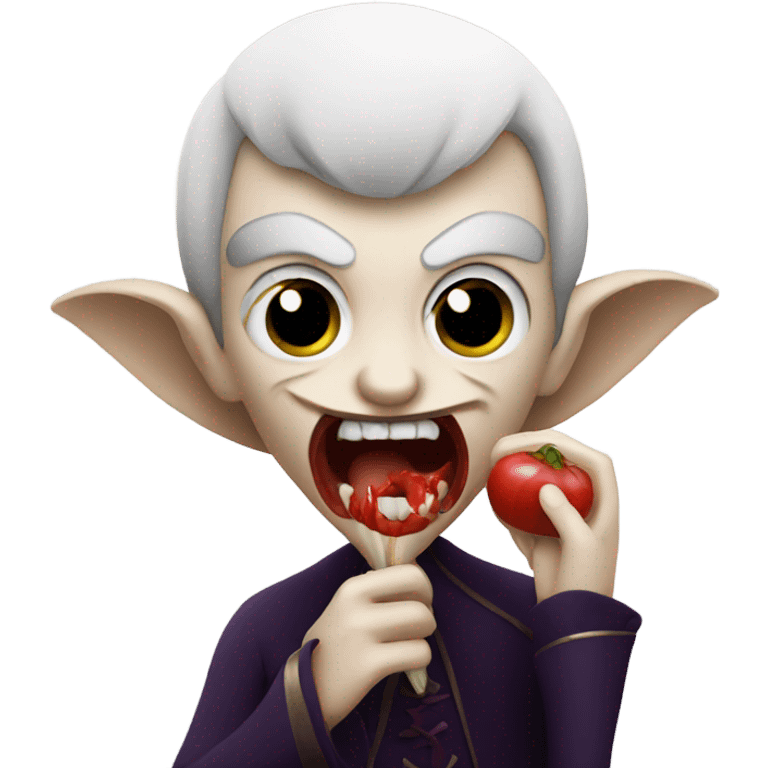 Vampire eating garlic emoji