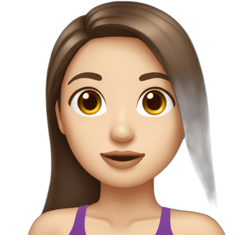 Thailand lady long brown hair big eyes bikini emoji