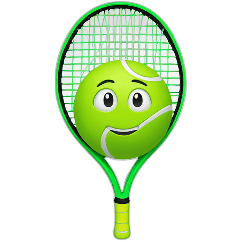 Green racket tennis with a tennis ball emoji