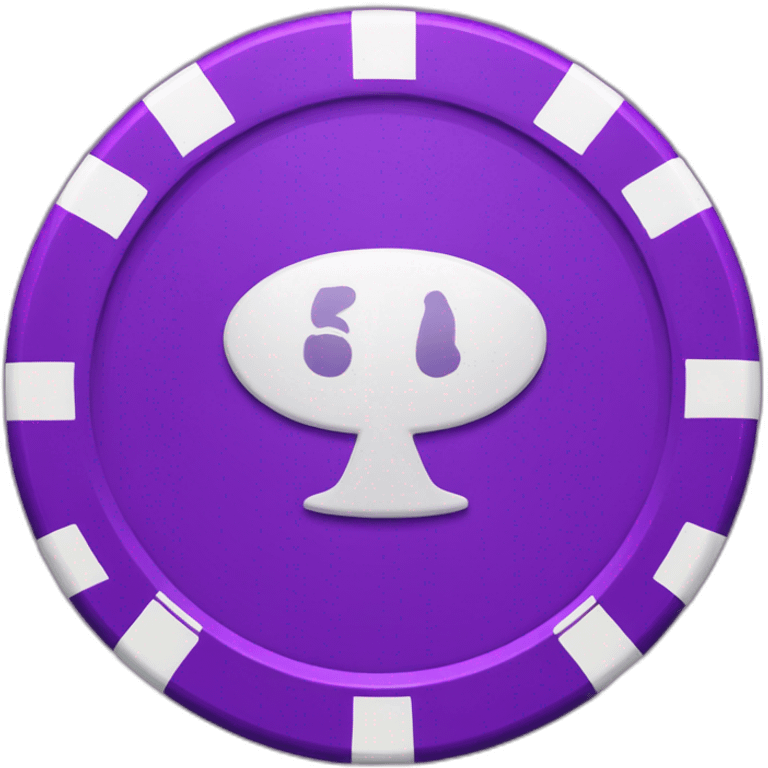 purple poker chip with a V on it emoji