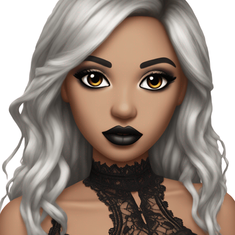 Hyper Realistic Goth victoria secret model emoji