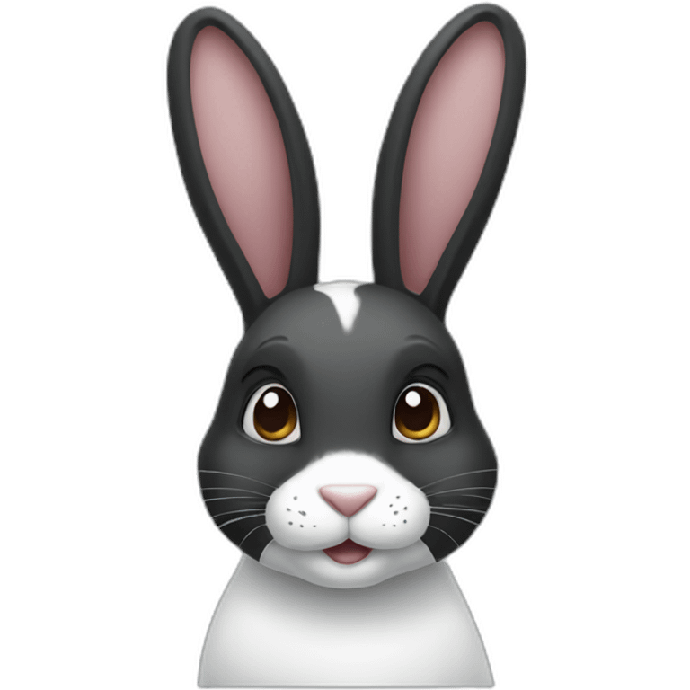 Black and white rabbit emoji