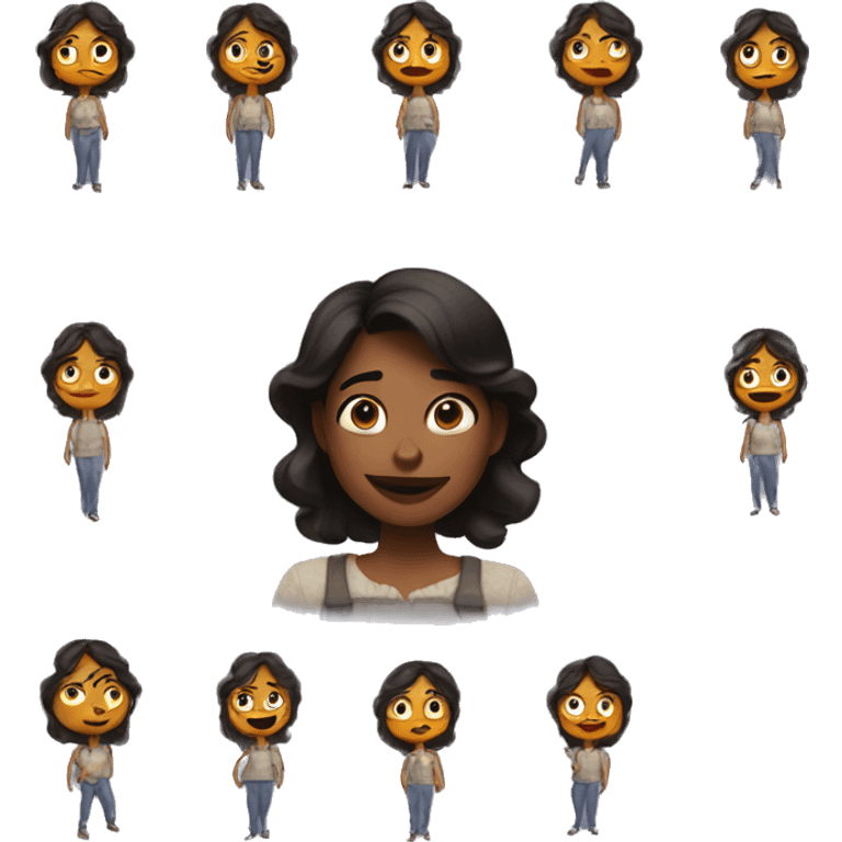 Woman 35 years old pixar style emoji