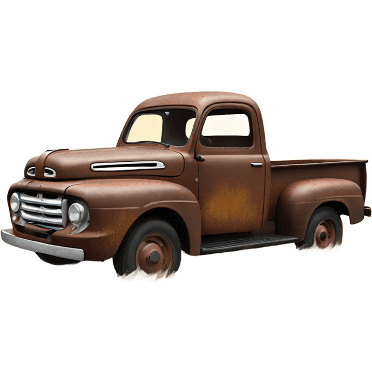 1952 ford pickup rusty in field emoji