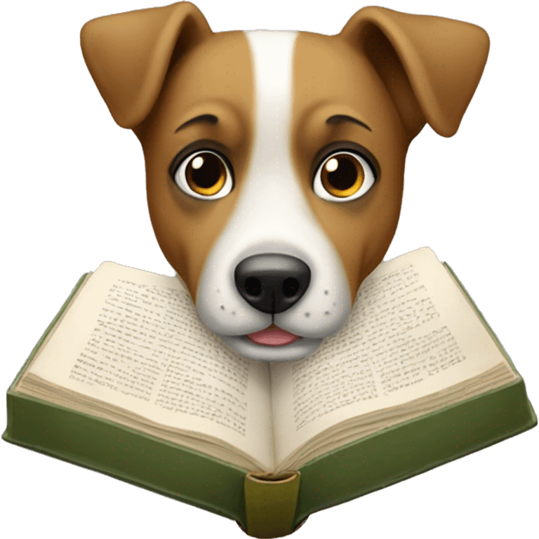 Perro leyendo un libro  emoji