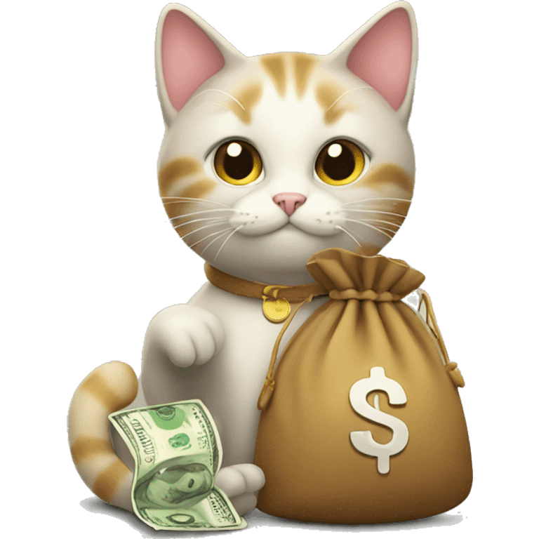 cat with a money bag emoji