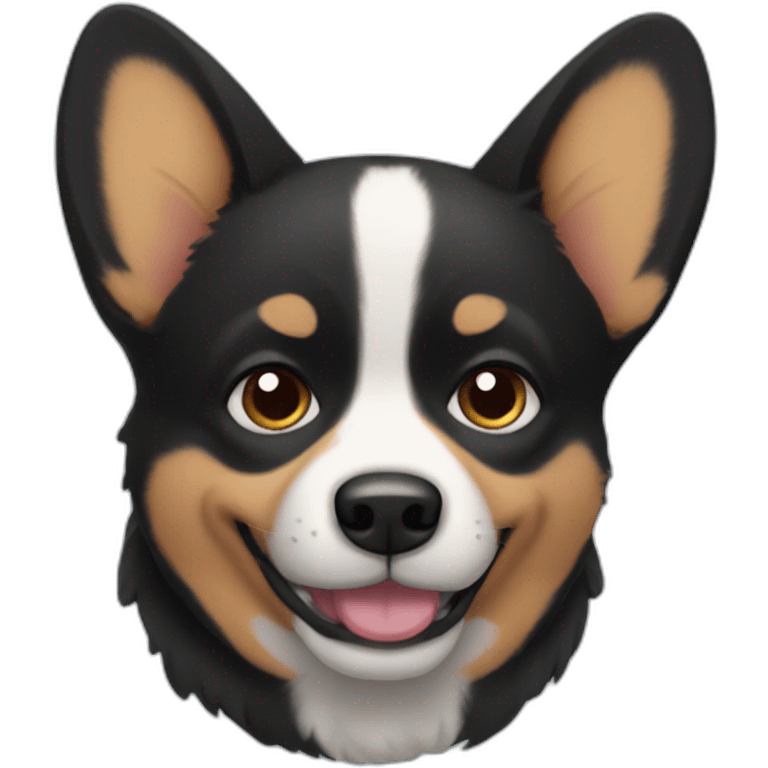 Black corgi grumpy emoji