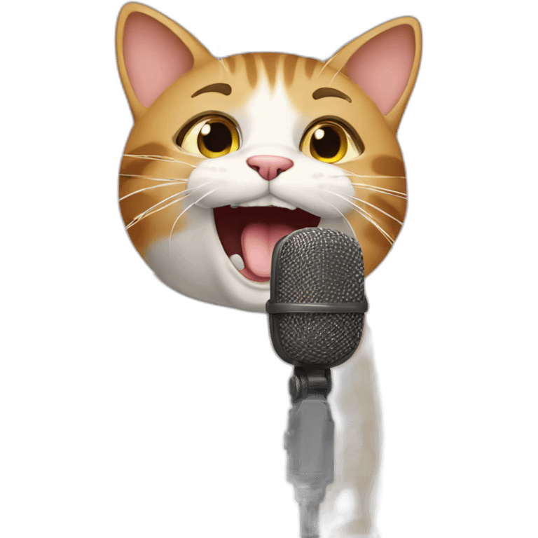 cat singing into mic emoji