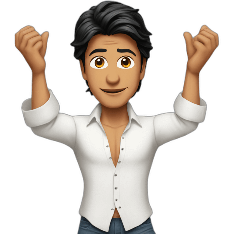 Shahrukh Khan pose with open arms emoji