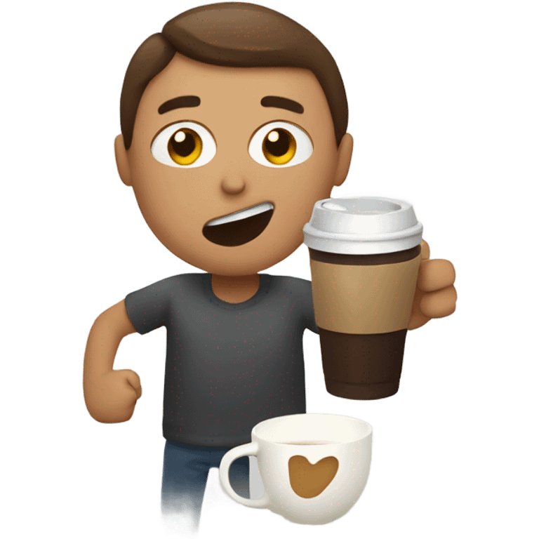 Person throwing a cup of coffee emoji