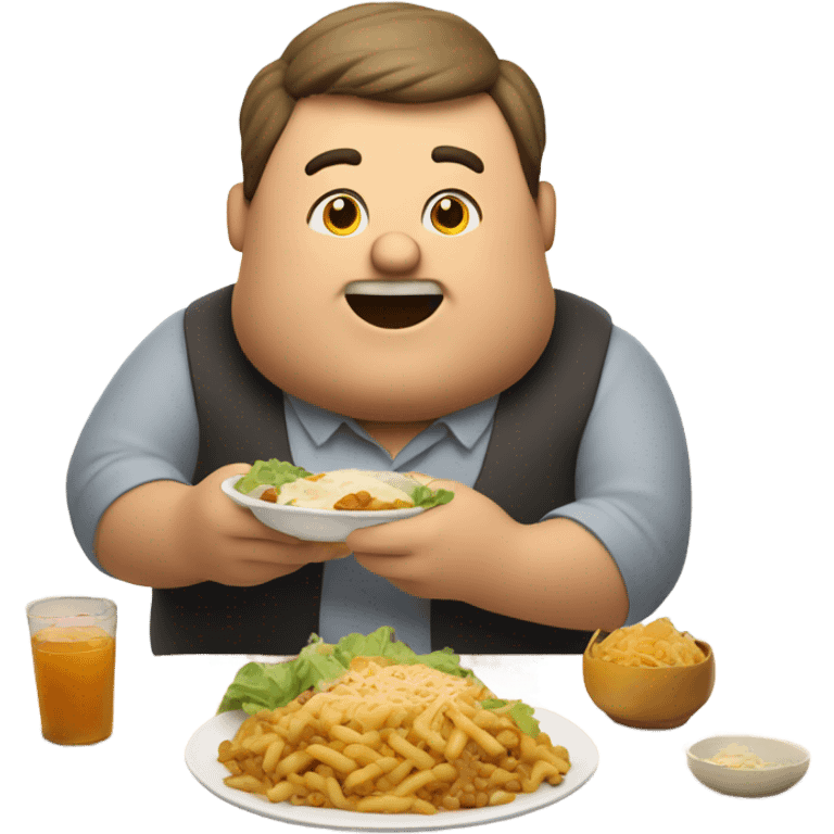 Fat man eating emoji