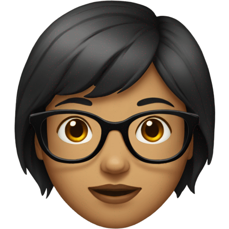 Girl with glasses and short black hair  emoji