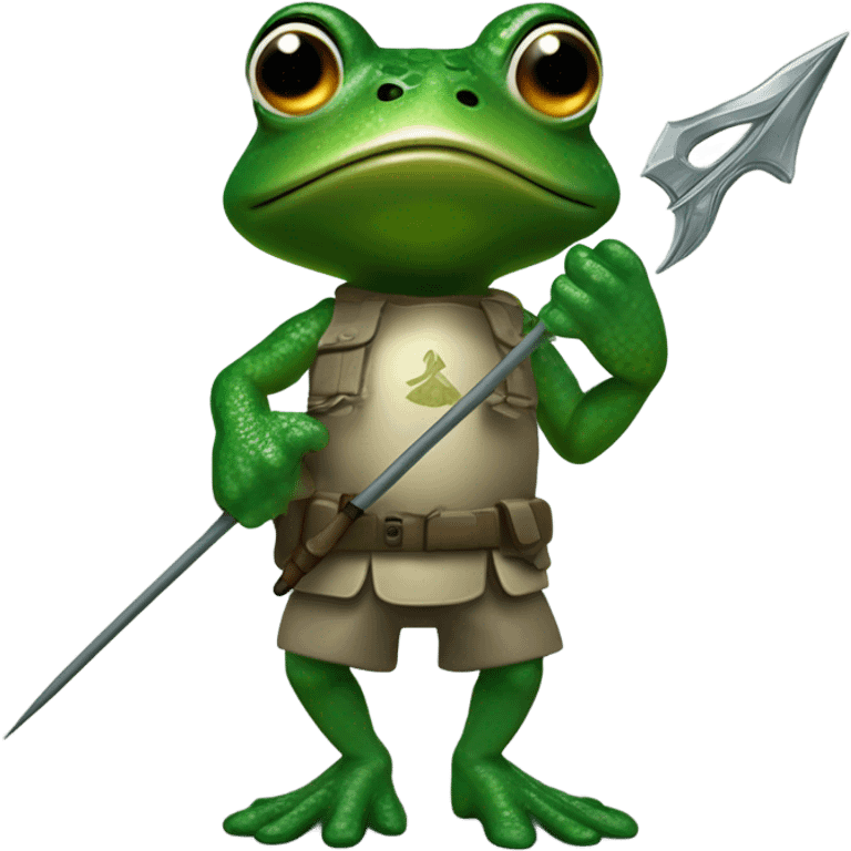 Tactical frog with trident emoji