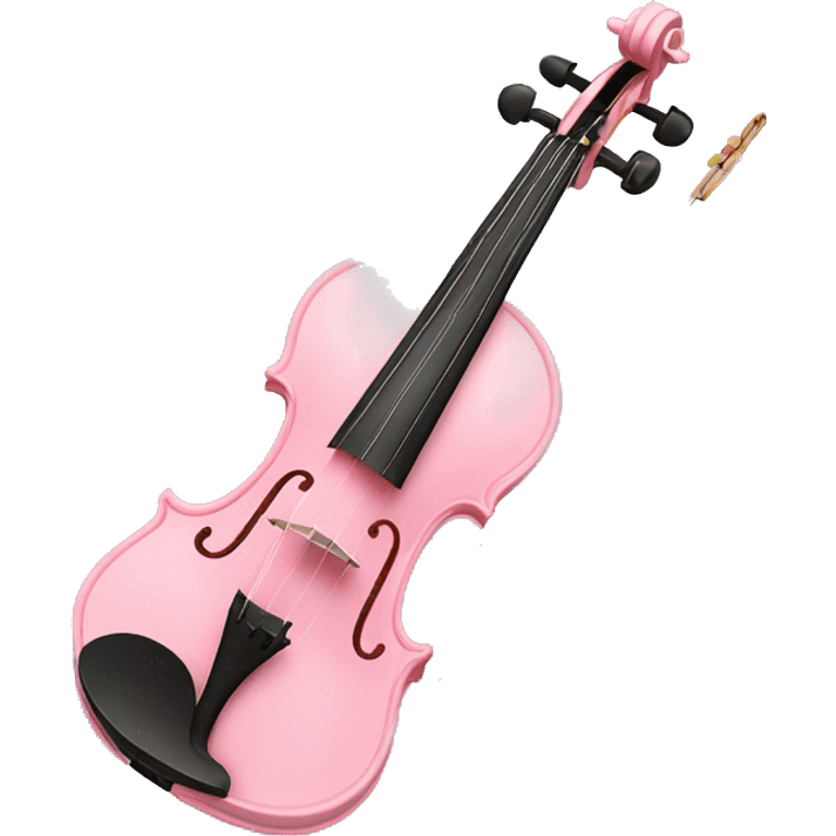 soft pastel pink violin with peonies and glitter emoji