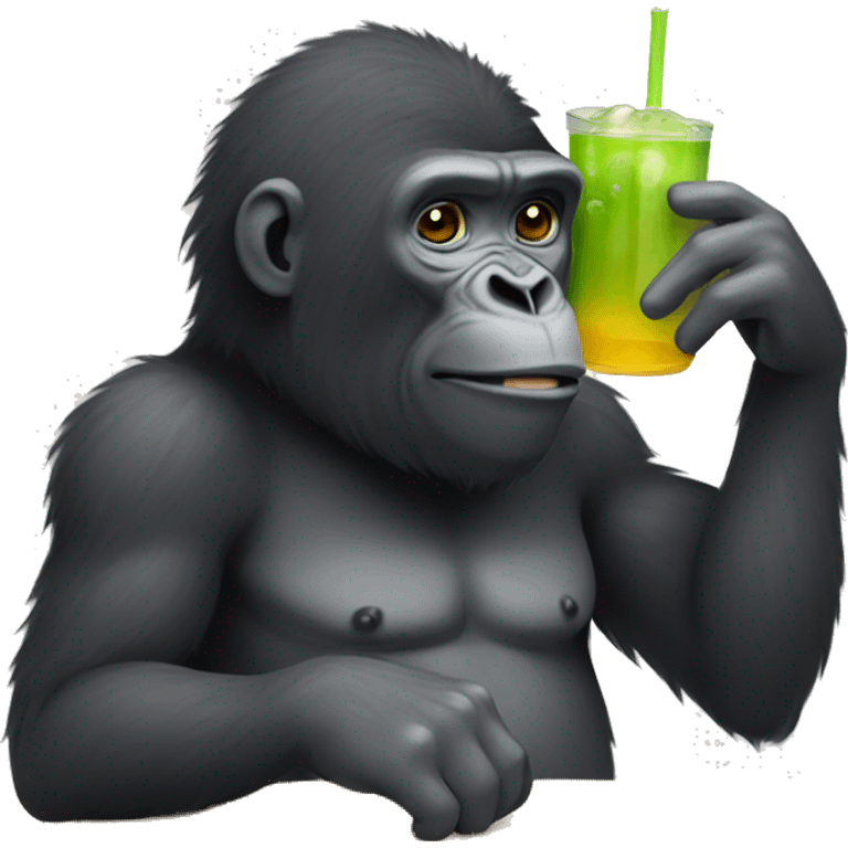 Gorillas drinking apple juice emoji