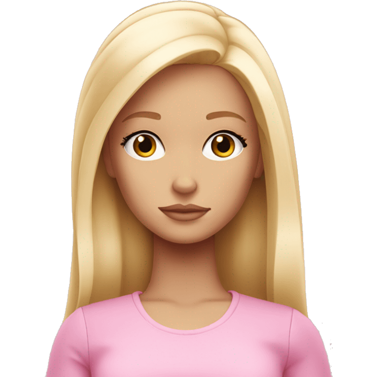 sad blonde girl depressed light light pink Barbie emoji