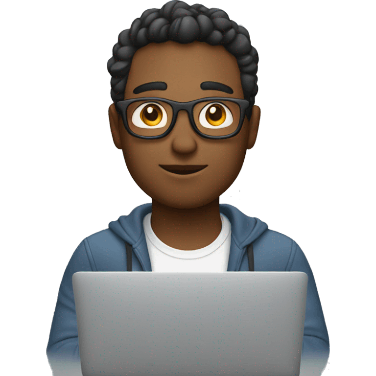 Freelancer with macbook working emoji