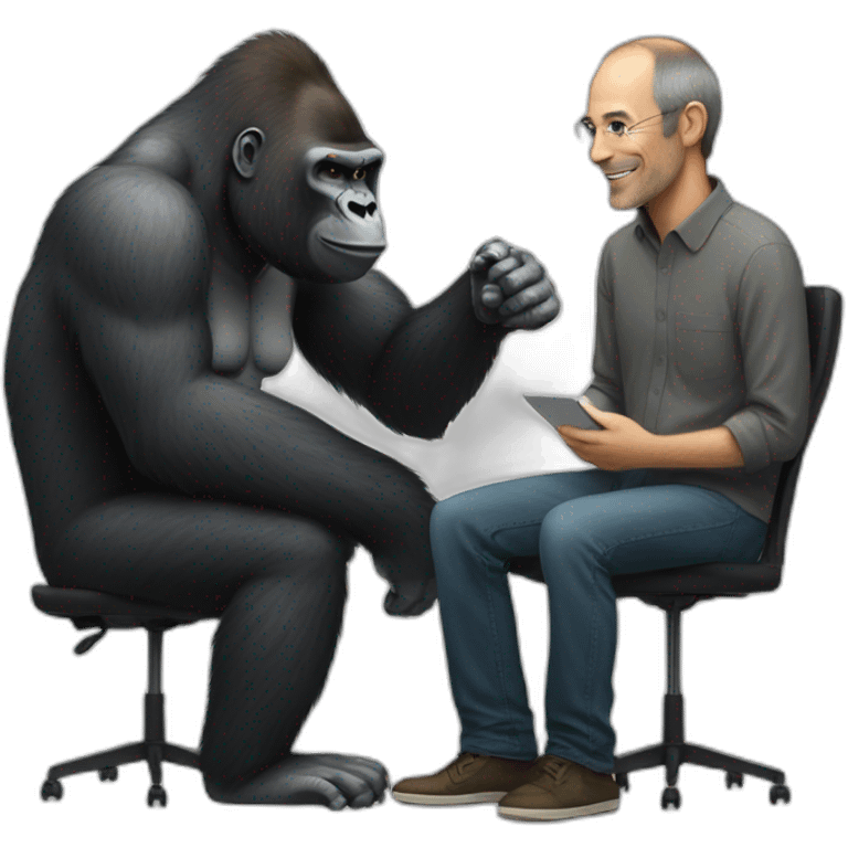 Gorilla meeting Steve Jobs emoji