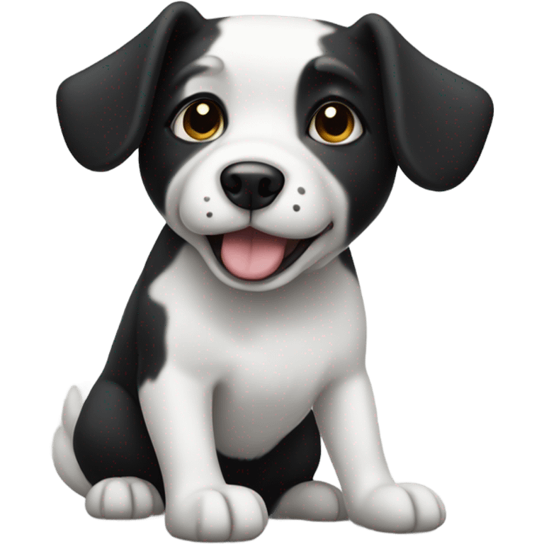 White and black dog with “I don’t know” arms emoji