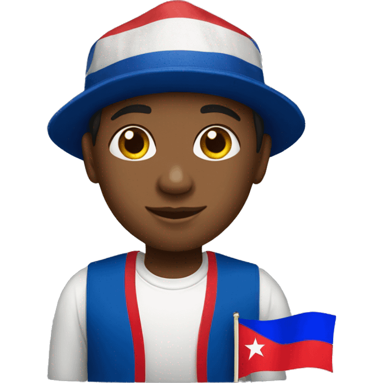 cuban young with Cuba flag  emoji