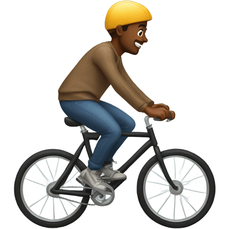 Man doing wheelie on bicycle  emoji