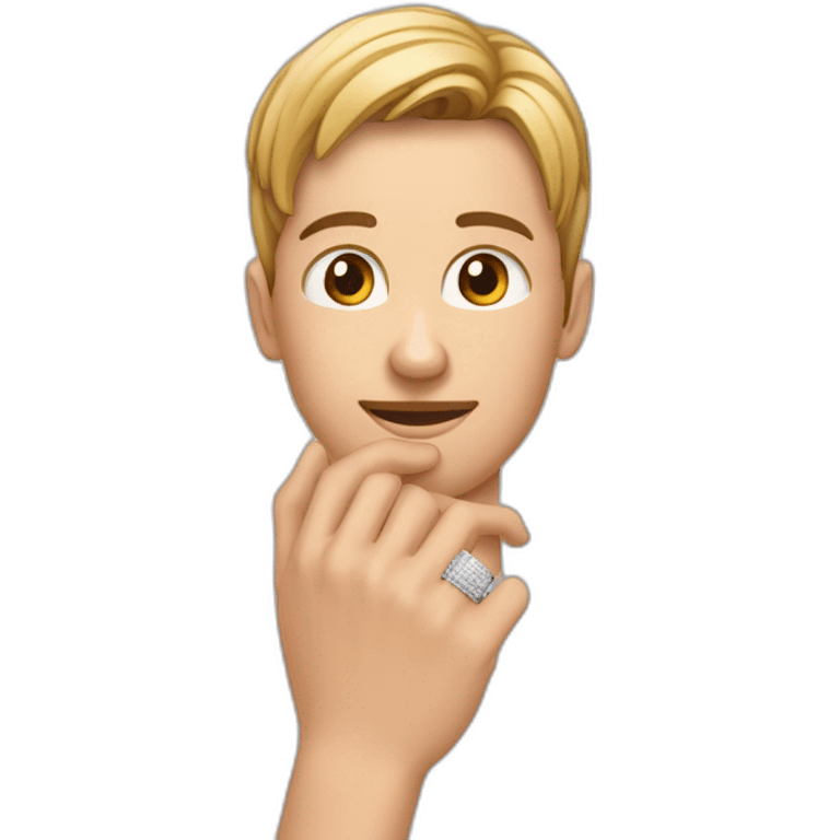 Homme qui passe un bague au doigt d’une femme emoji