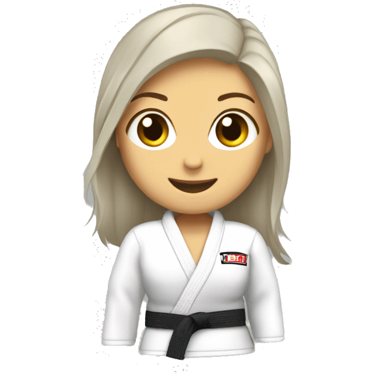 Jiu jitsu female white belt emoji