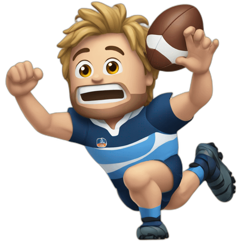 Une crevette qui fait du rugby emoji