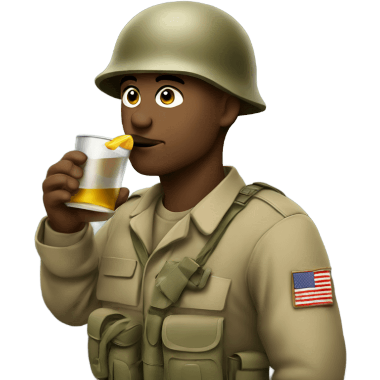 soldier drinking emoji