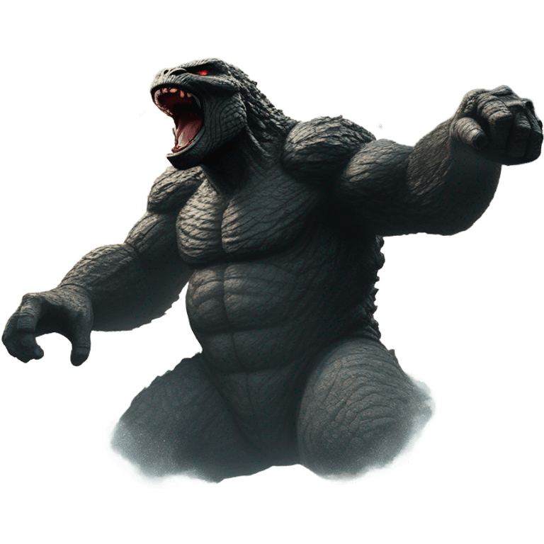 Godzilla fighting King Kong Water ￼￼ emoji