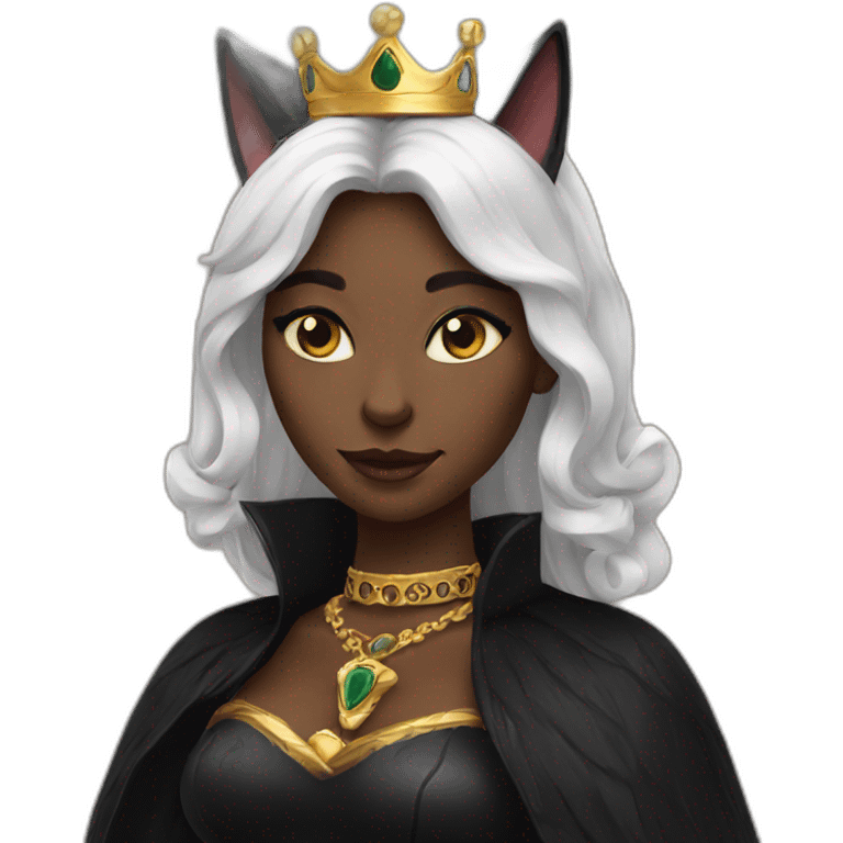 Black cat queen emoji