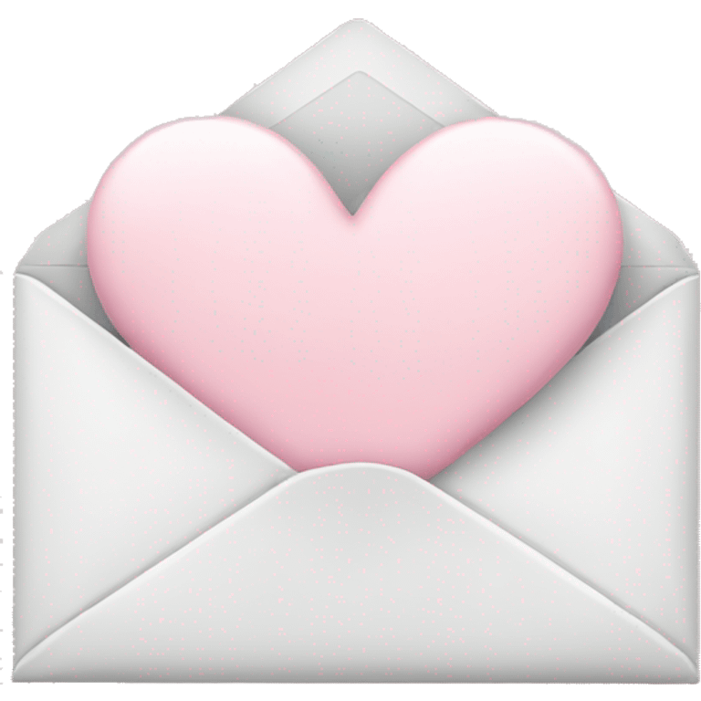 white envelope with a light pink heart emoji