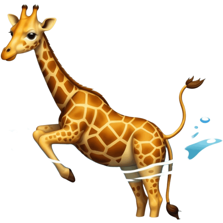 swimming giraffe emoji