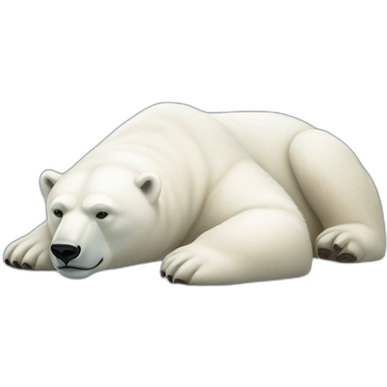 Polar bear full body laying down emoji