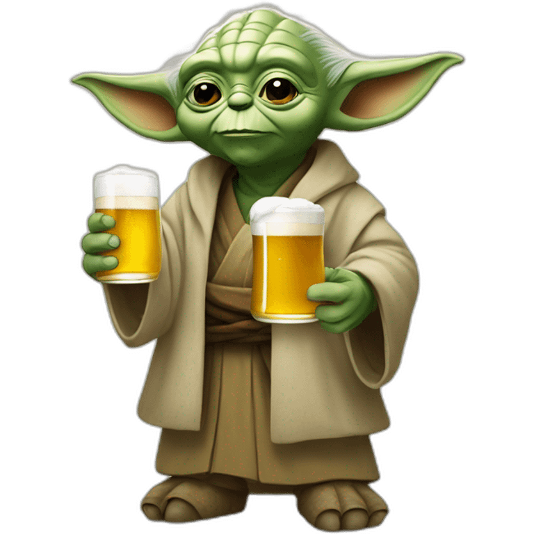 Yoda avec une bière emoji