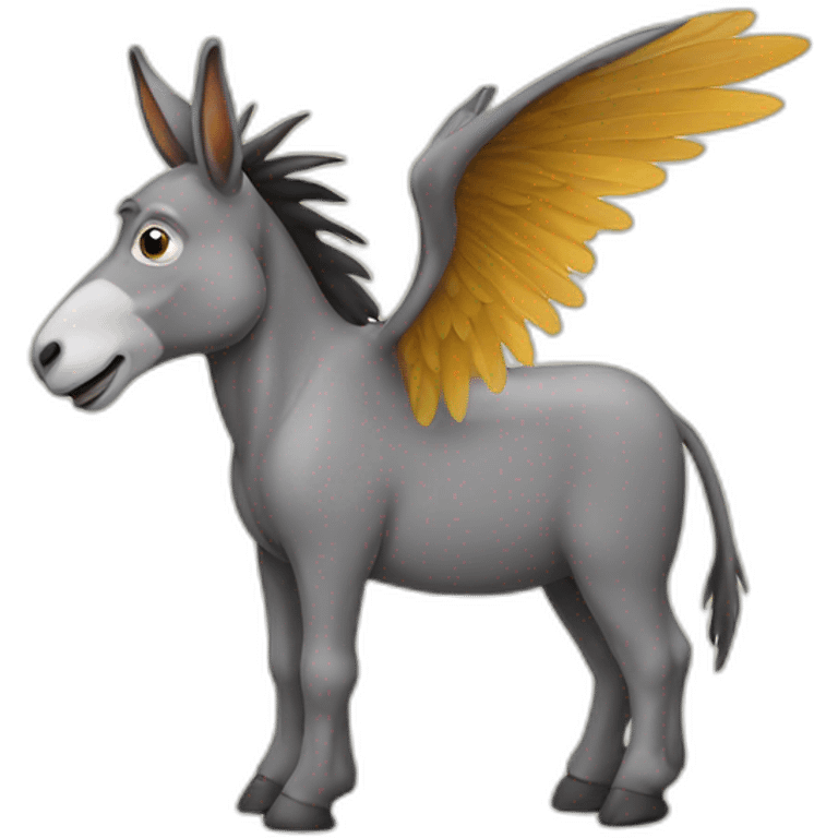 Donkey with wings and head of monkey emoji