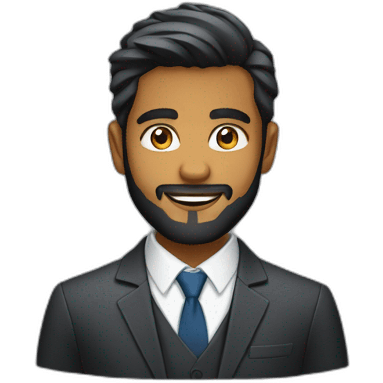 sri lankan 25 year old with a beard in a suit emoji